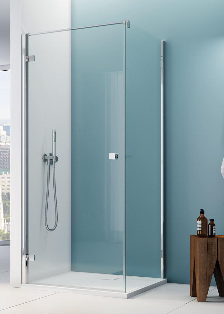 SanSwiss ANNEA AN1C+ANT1 Kabina Prysznicowa Lewa Chrom 90x80x200 cm Szkło Czyste (AN1CG09005007+ANT108005007)